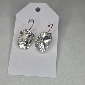 White House Black Market Silver Crystal Earrings